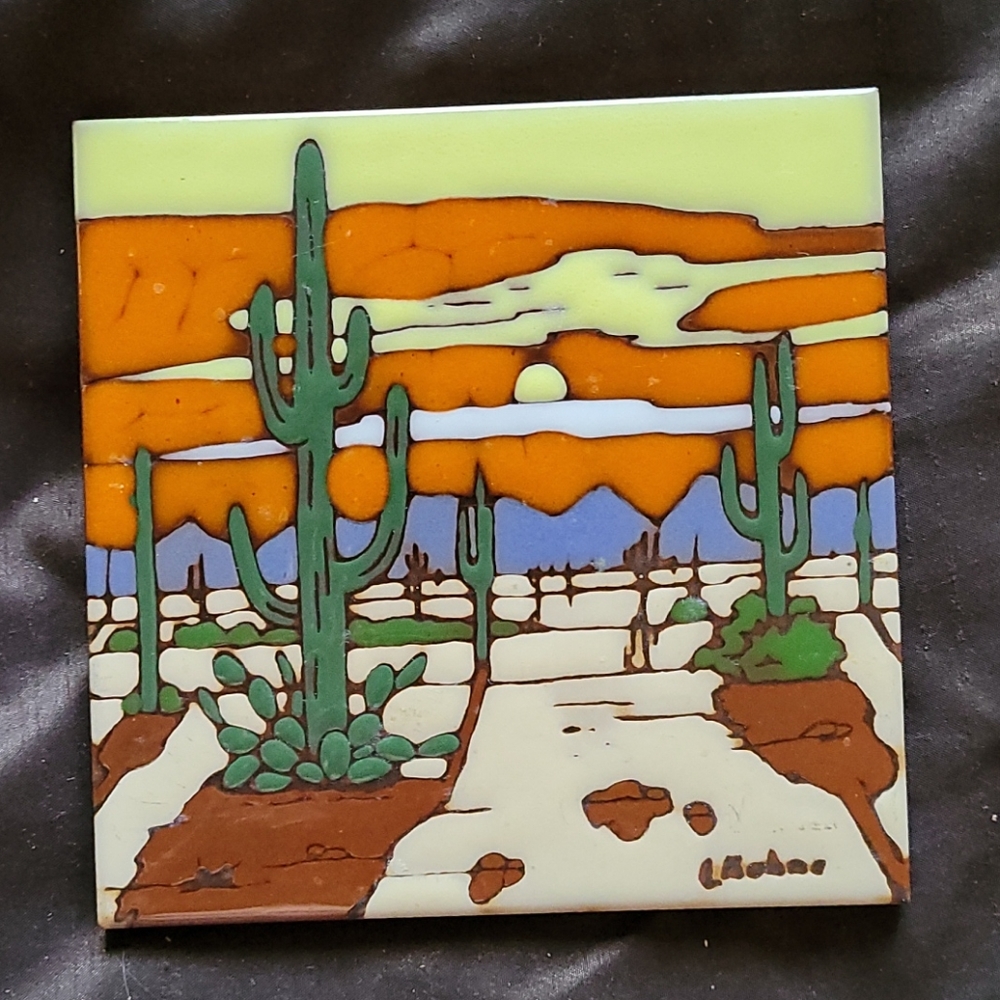 Vintage Earthtones signed trivet